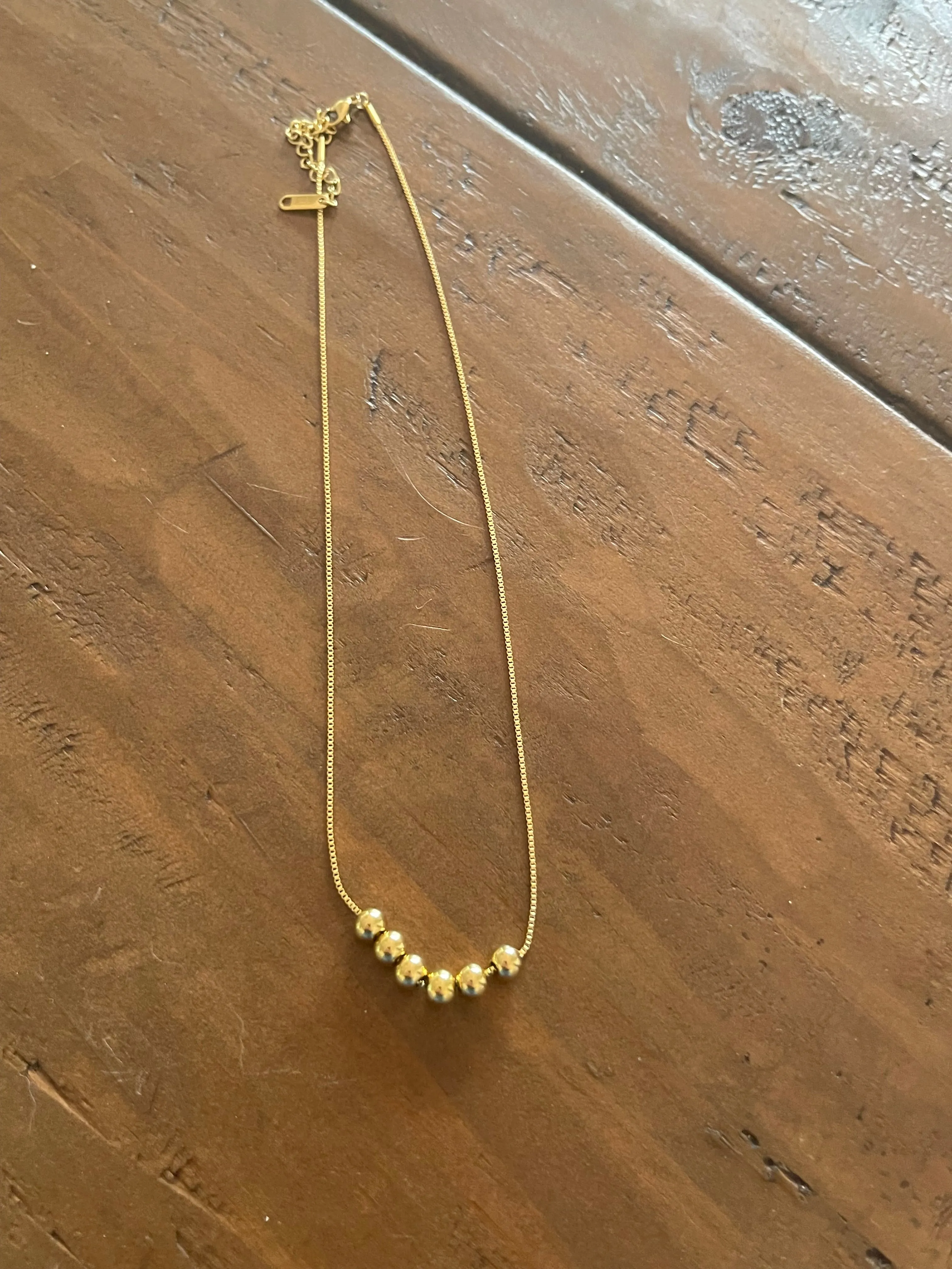 simple stainless steel beaded necklace sold by bubs & sass product image thumbnail 2