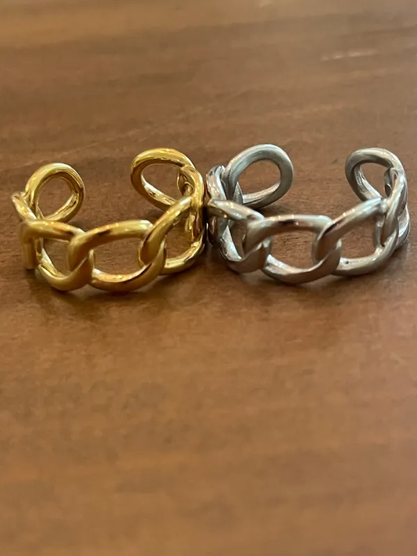 adjustable stainless steel cuban ring sold by bubs & sass