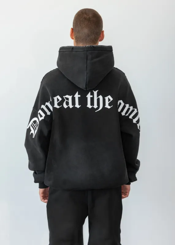 SHOULDER PRINT DISTRESSED HOODIE sold by Dont Eat the Homies