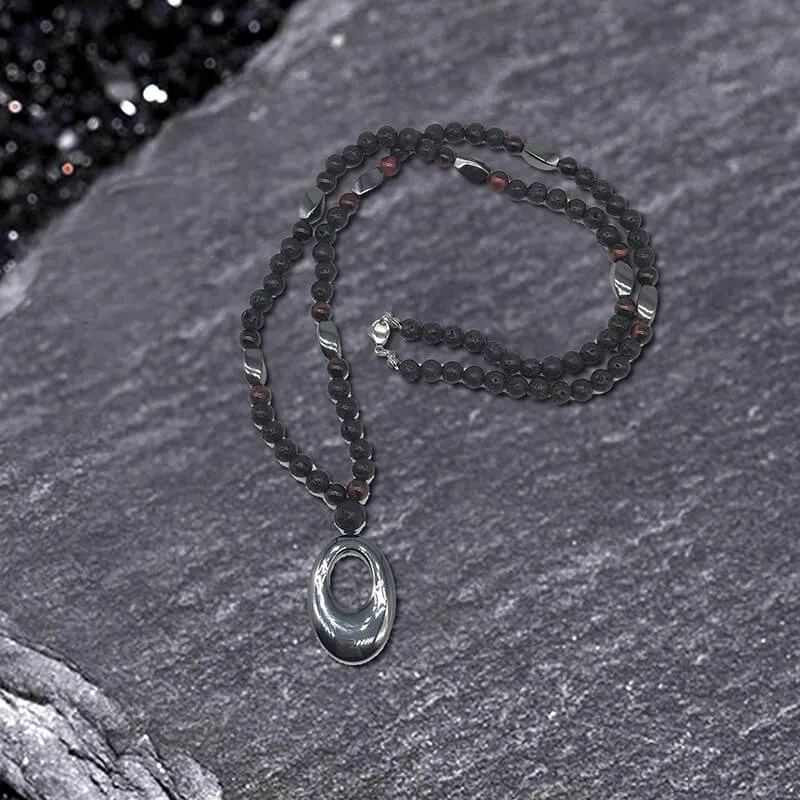 Hollow Round Stone Men’s Motorcycle Rosary Necklace sold by GTHIC product image thumbnail 2