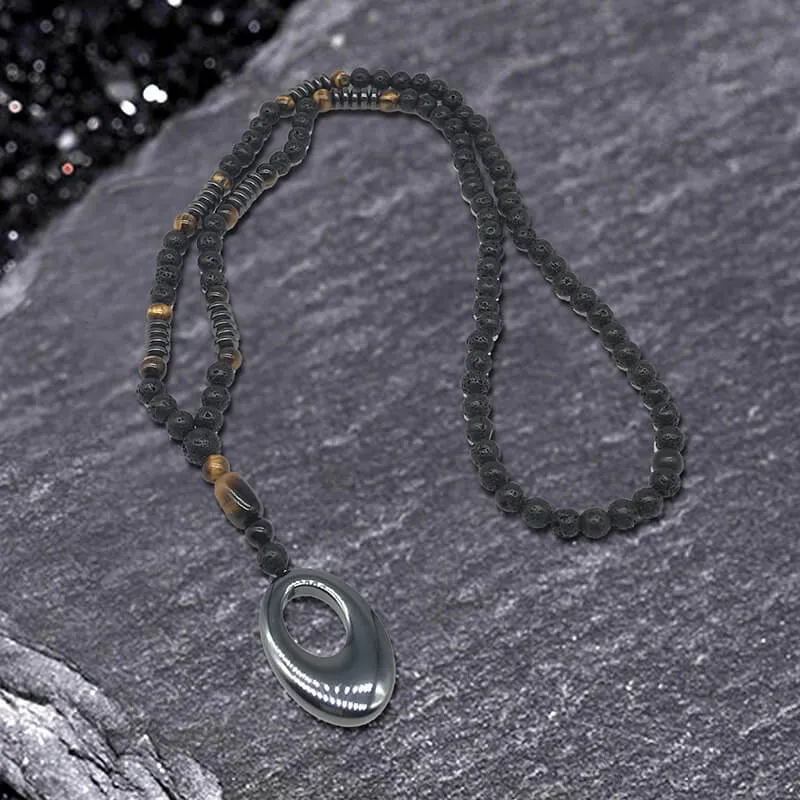 Hollow Round Stone Men’s Motorcycle Rosary Necklace sold by GTHIC product image thumbnail 5