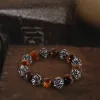 Vintage Six-character Stainless Steel Buddha Bead Bracelet sold by GTHIC