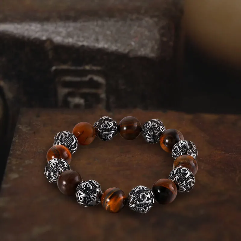 Vintage Six-character Stainless Steel Buddha Bead Bracelet sold by GTHIC product image thumbnail 3