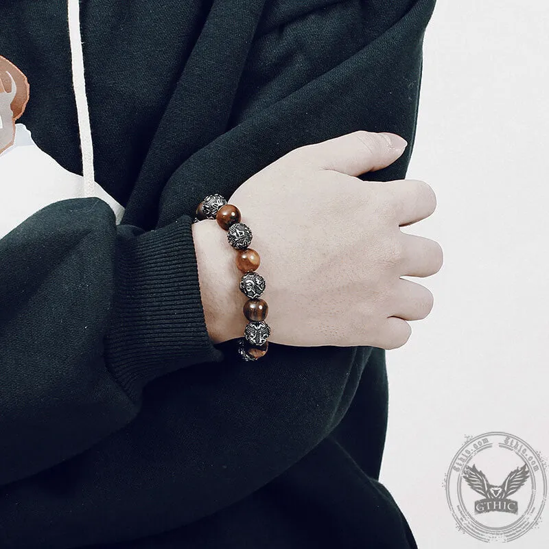 Vintage Six-character Stainless Steel Buddha Bead Bracelet sold by GTHIC product image thumbnail 4