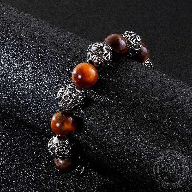 Vintage Six-character Stainless Steel Buddha Bead Bracelet sold by GTHIC product image thumbnail 5