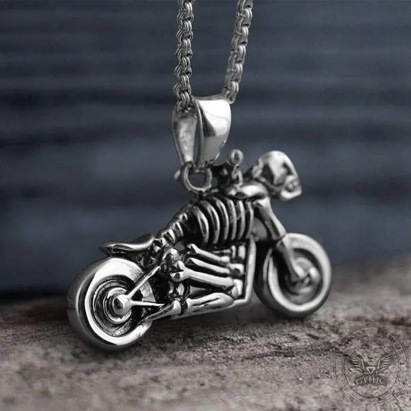 Motorcycle Sterling Silver Skull Pendant sold by GTHIC product image thumbnail 3