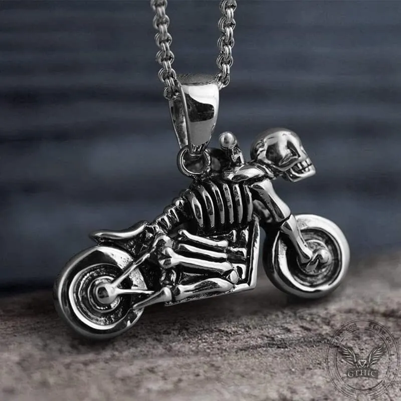 Motorcycle Sterling Silver Skull Pendant sold by GTHIC