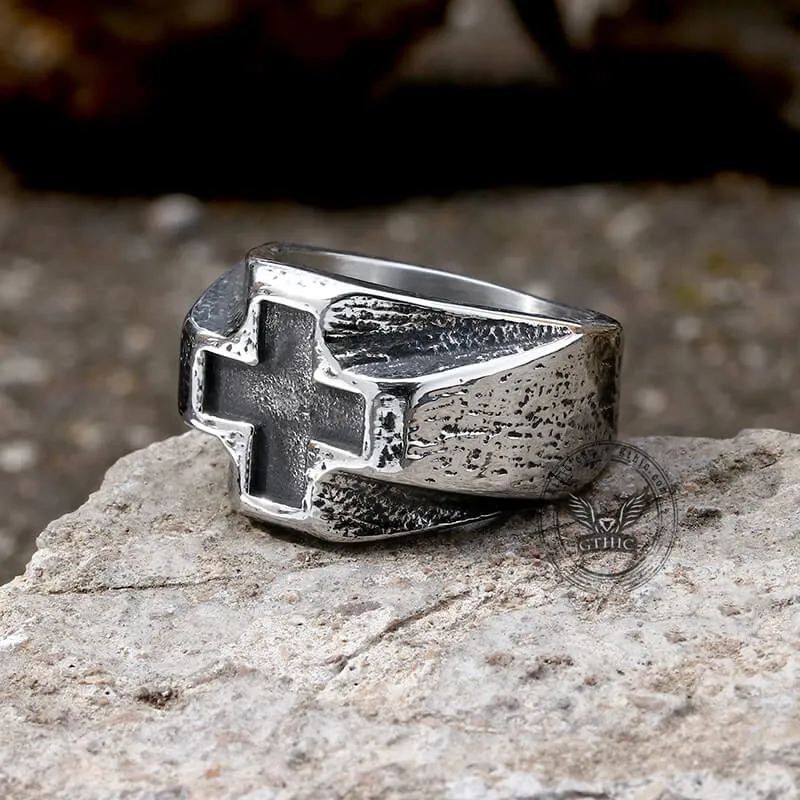Retro Greek Cross Stainless Steel Ring sold by GTHIC product image thumbnail 3