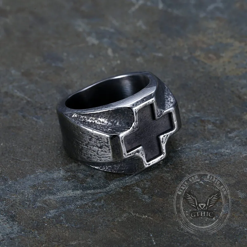 Retro Greek Cross Stainless Steel Ring sold by GTHIC product image thumbnail 4