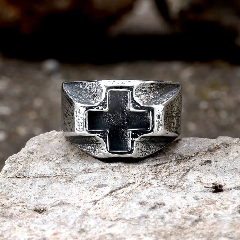 Retro Greek Cross Stainless Steel Ring sold by GTHIC
