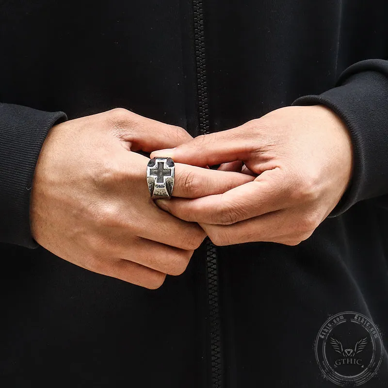 Retro Greek Cross Stainless Steel Ring sold by GTHIC product image thumbnail 2