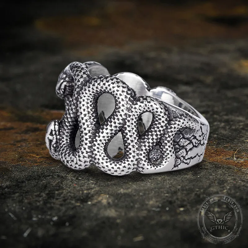 Fighting Snake Stainless Steel Ring sold by GTHIC product image thumbnail 3