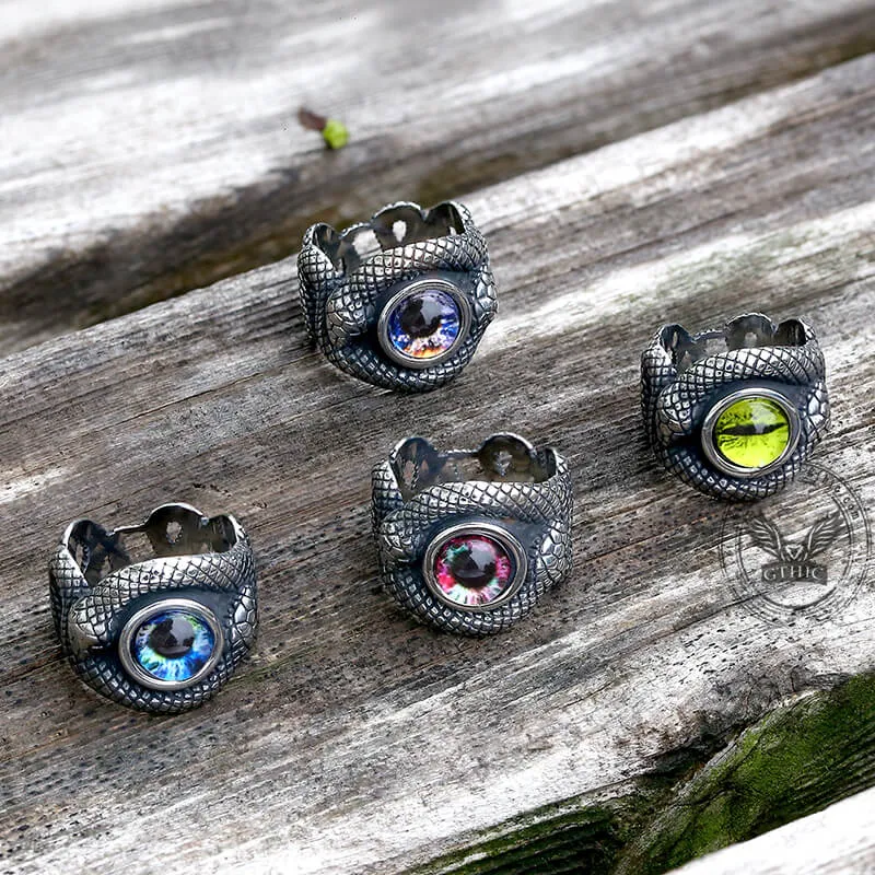 Snake Eye Stainless Steel Gemstone Ring sold by GTHIC product image thumbnail 4