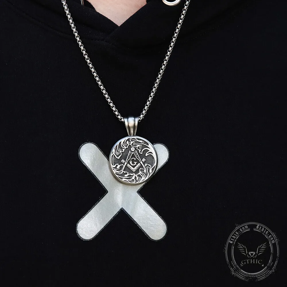 AG Masonic Round Pure Tin Necklace sold by GTHIC product image thumbnail 2