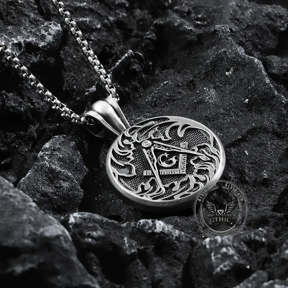 AG Masonic Round Pure Tin Necklace sold by GTHIC product image thumbnail 4