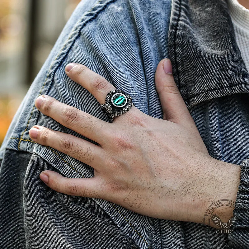 Snake Eye Stainless Steel Gemstone Ring sold by GTHIC product image thumbnail 2