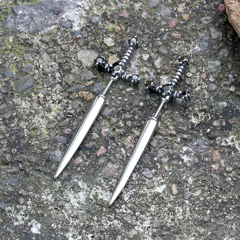Gothic Sword Stainless Steel Stud Earrings sold by GTHIC