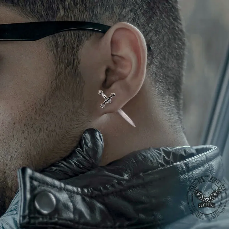 Gothic Sword Stainless Steel Stud Earrings sold by GTHIC product image thumbnail 2