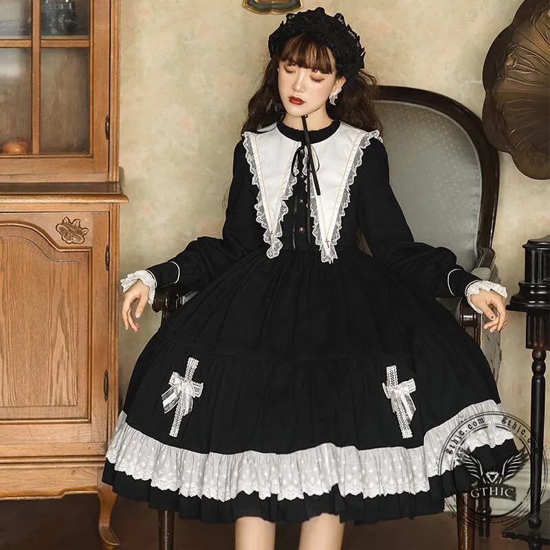 Gothic Ruffle Lace Cotton Lolita Dress sold by GTHIC product image thumbnail 2