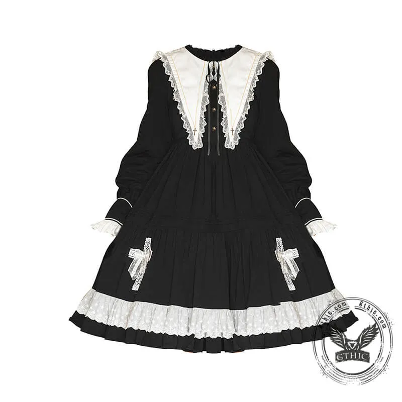 Gothic Ruffle Lace Cotton Lolita Dress sold by GTHIC product image thumbnail 5