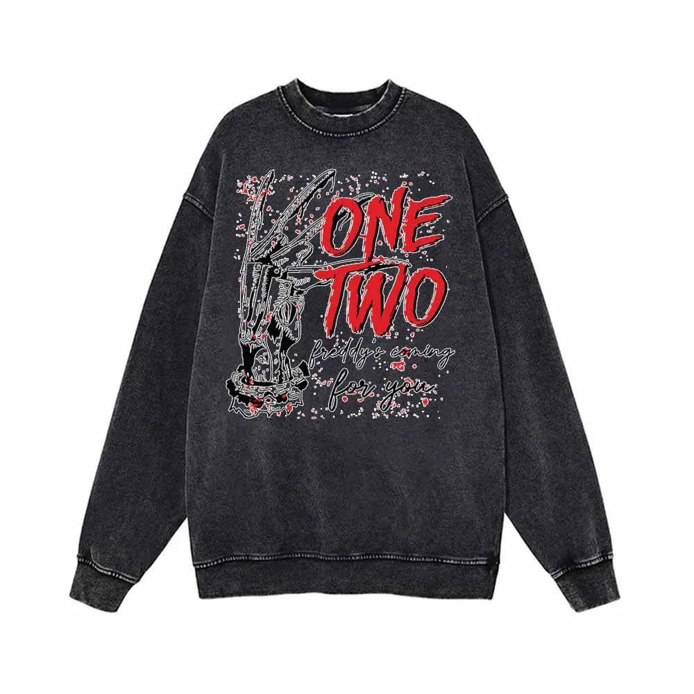 One Two Skull Hand Vintage Washed Hoodie Sweatshirt sold by GTHIC product image thumbnail 2