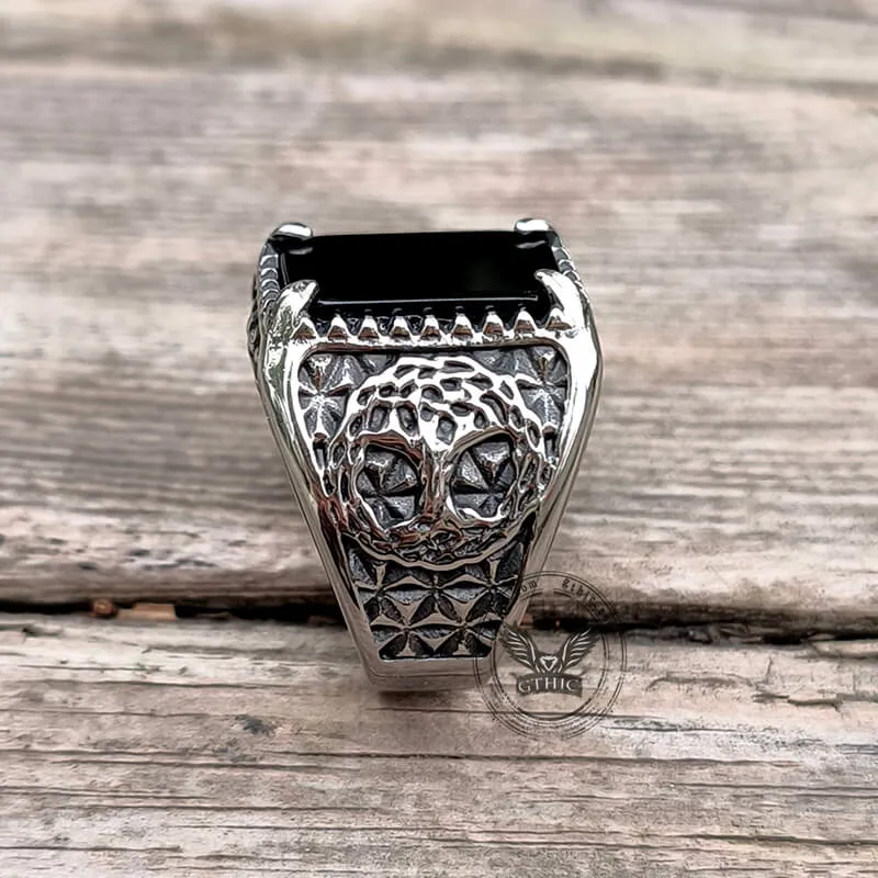 Tree Of Life Onyx Stainless Steel Viking Ring sold by GTHIC product image thumbnail 4