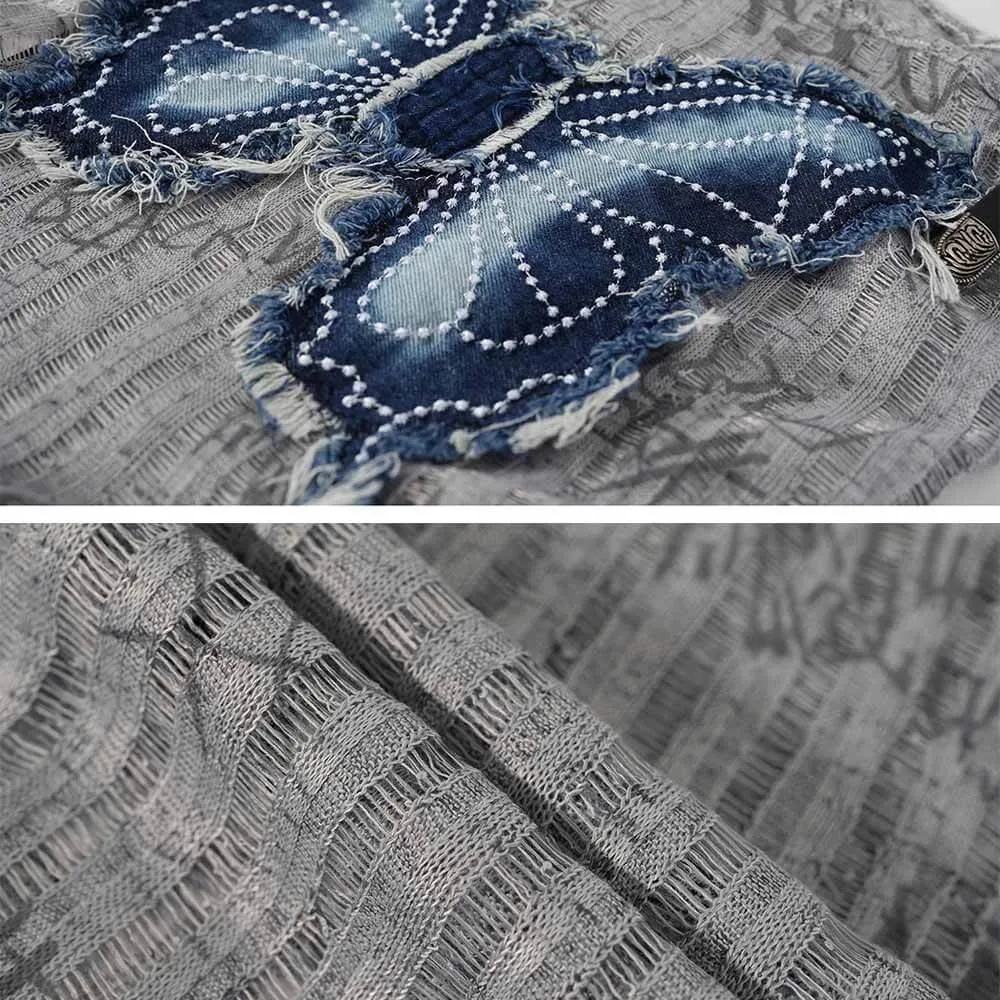 Vintage Butterfly Print One Shoulder Strap Top sold by GTHIC product image thumbnail 3