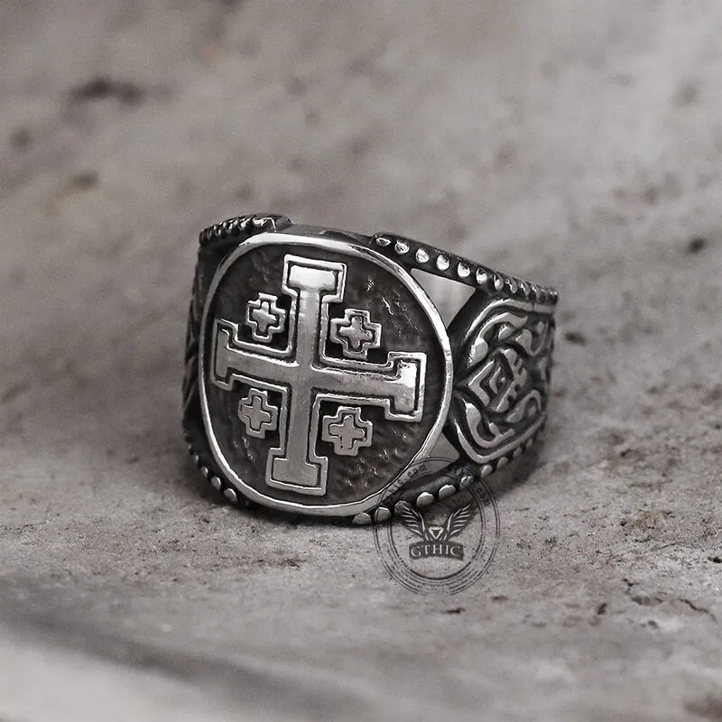 Jerusalem Cross Stainless Steel Religion Ring sold by GTHIC product image thumbnail 3