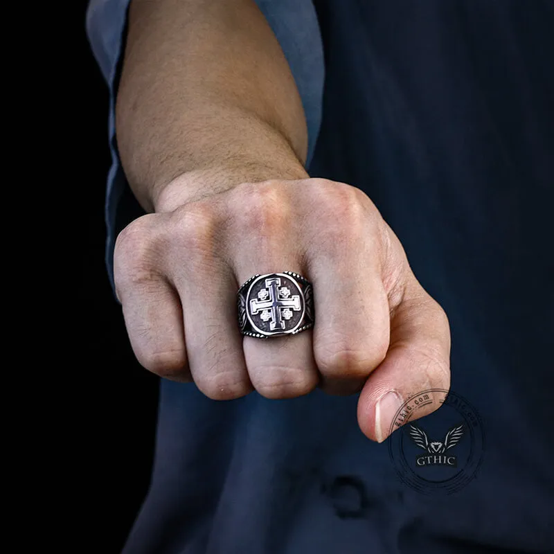 Jerusalem Cross Stainless Steel Religion Ring sold by GTHIC product image thumbnail 2