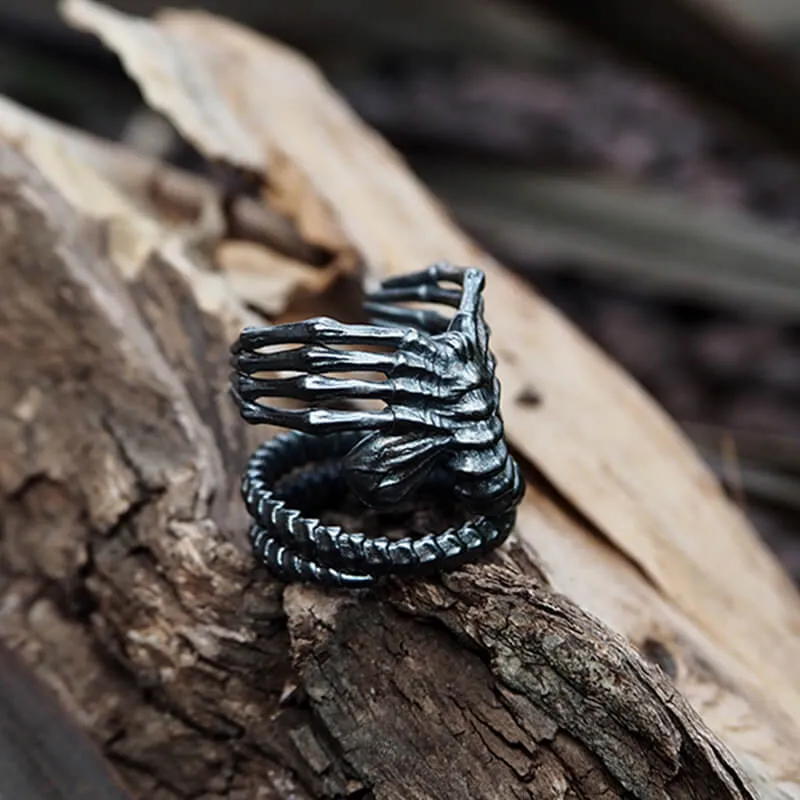 Alien Skeleton Sterling Silver Ring sold by GTHIC product image thumbnail 3
