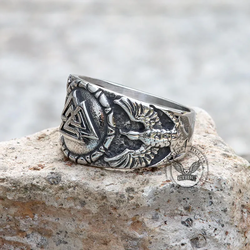 Valknut Raven Stainless Steel Viking Ring sold by GTHIC product image thumbnail 5