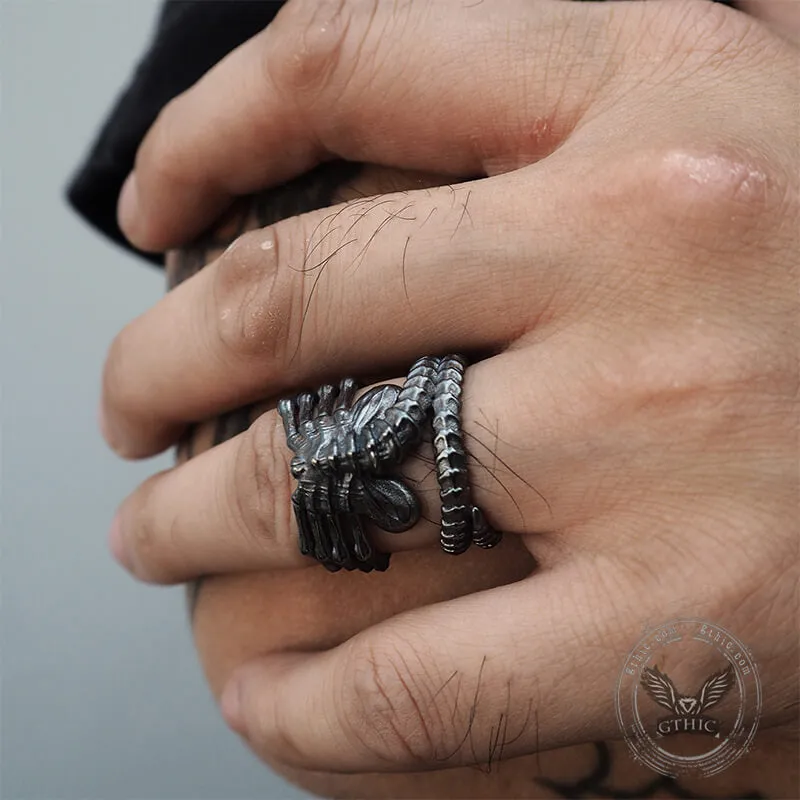 Alien Skeleton Sterling Silver Ring sold by GTHIC product image thumbnail 4