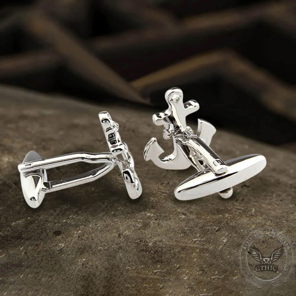 Anchor Rudder Brass Bullet Back Cufflinks sold by GTHIC product image thumbnail 3