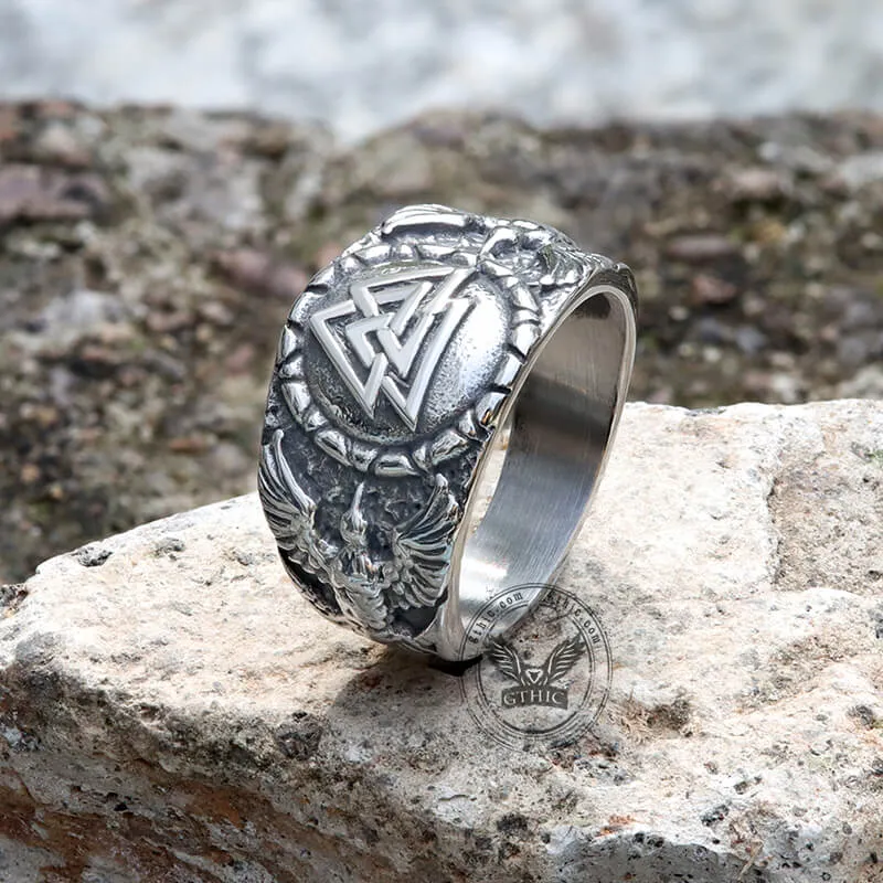 Valknut Raven Stainless Steel Viking Ring sold by GTHIC product image thumbnail 4