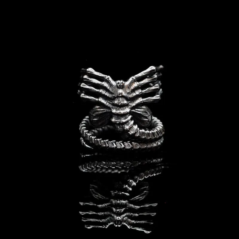 Alien Skeleton Sterling Silver Ring sold by GTHIC