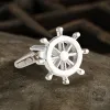 Anchor Rudder Brass Bullet Back Cufflinks sold by GTHIC