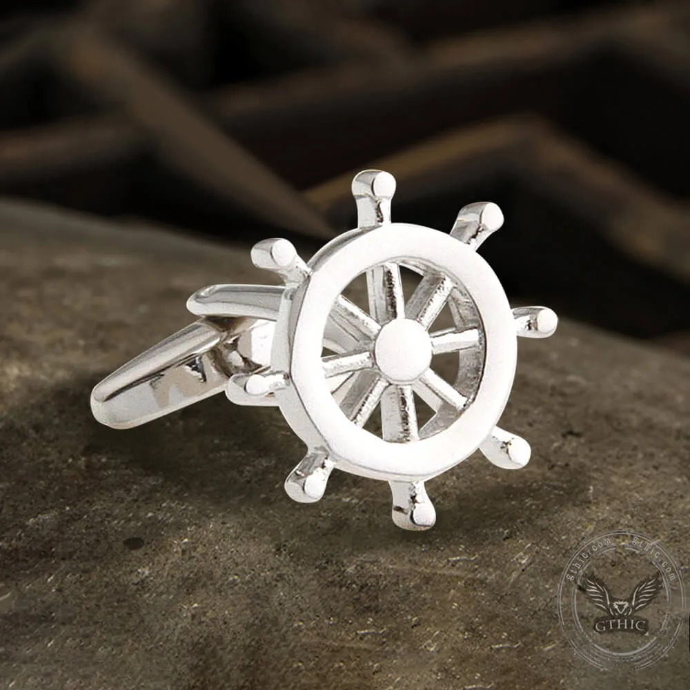 Anchor Rudder Brass Bullet Back Cufflinks sold by GTHIC product image thumbnail 4