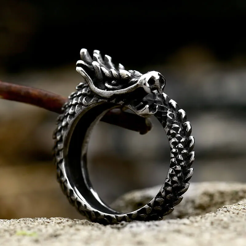 Coiled Dragon Stainless Steel Animal Ring sold by GTHIC product image thumbnail 2
