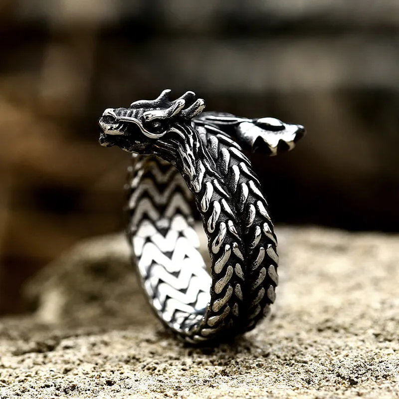 Coiled Dragon Stainless Steel Animal Ring sold by GTHIC