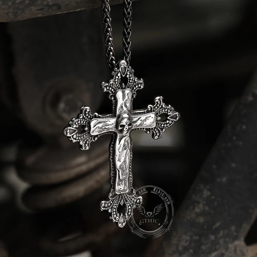 Budded Cross Stainless Steel Skull Pendant sold by GTHIC product image thumbnail 4