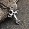 Budded Cross Stainless Steel Skull Pendant sold by GTHIC