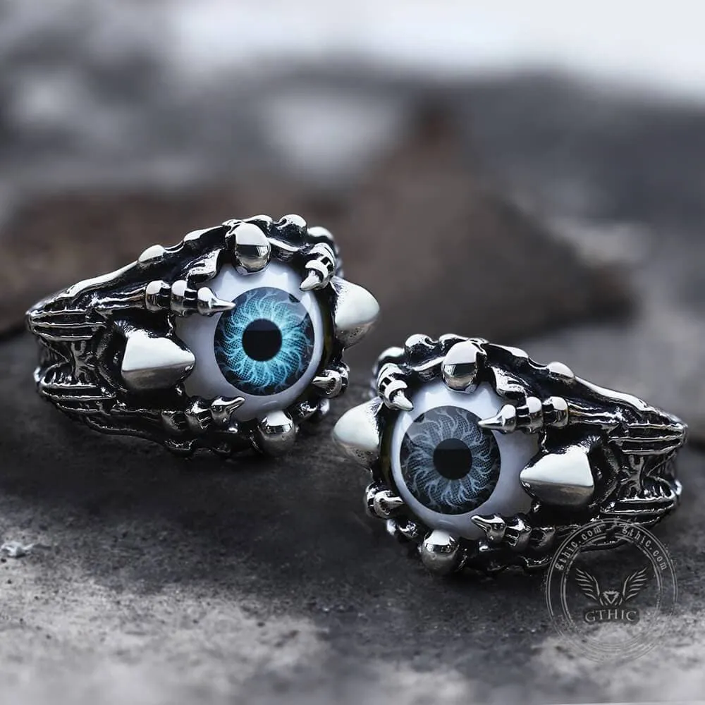 Greek Evil Eye Stainless Steel Skull Ring sold by GTHIC product image thumbnail 2