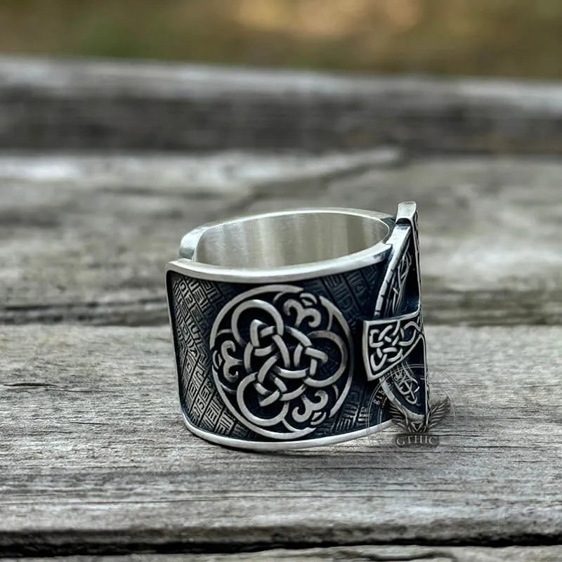Viking Celtic Cross Sterling Silver Open Ring sold by GTHIC product image thumbnail 4