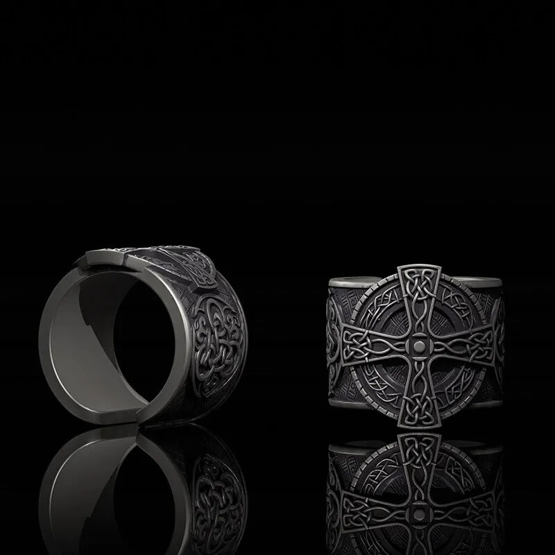 Viking Celtic Cross Sterling Silver Open Ring sold by GTHIC product image thumbnail 2