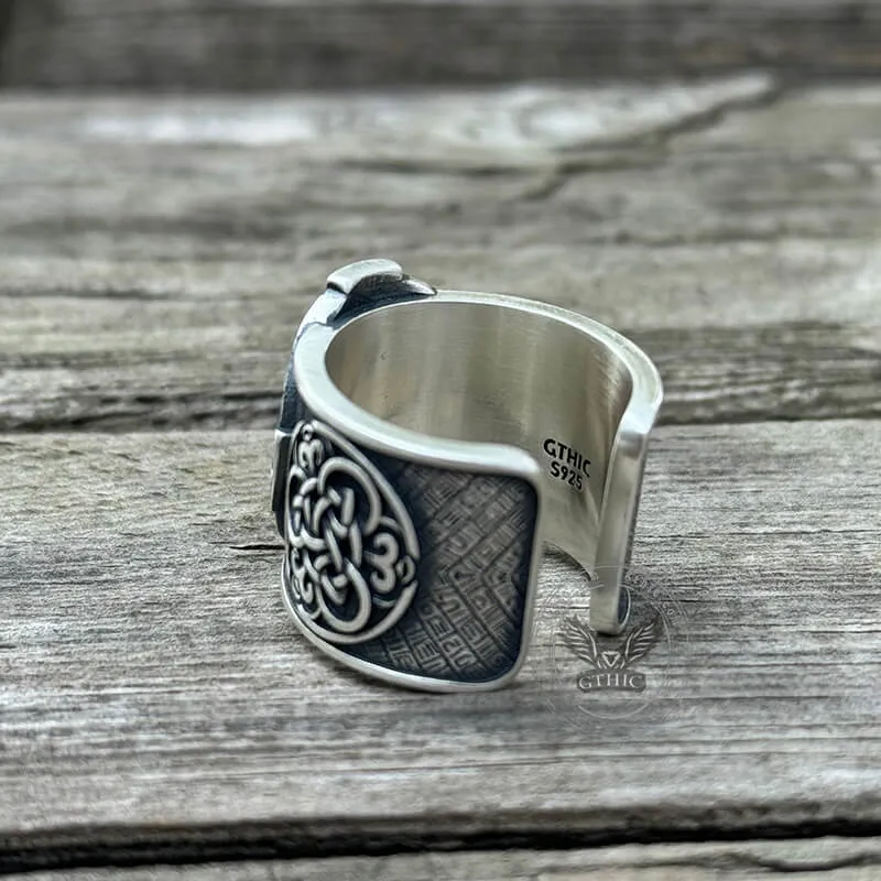 Viking Celtic Cross Sterling Silver Open Ring sold by GTHIC product image thumbnail 5