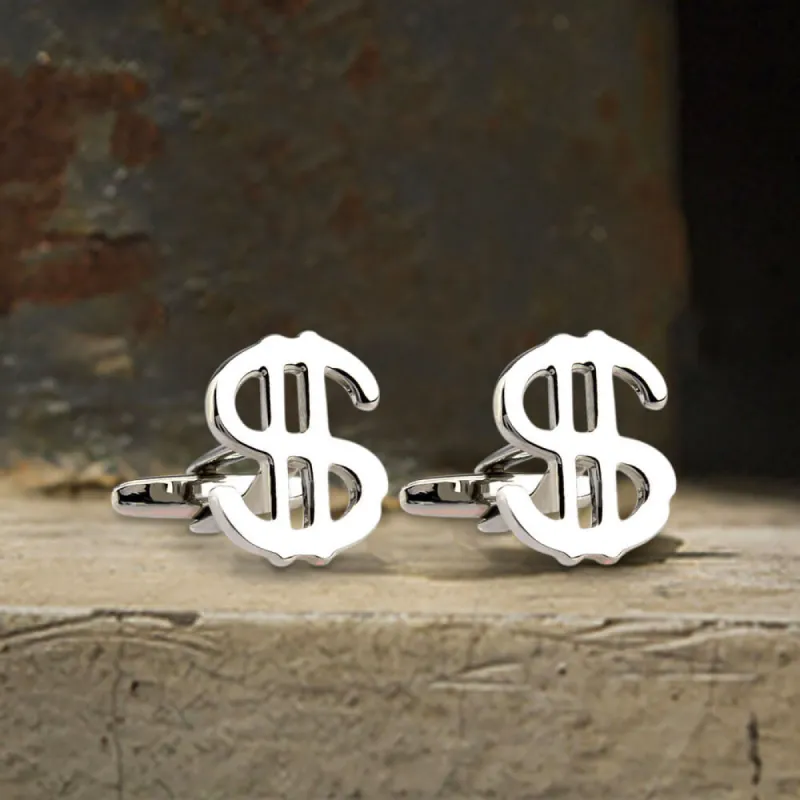 Dollar Sign Brass Cufflinks sold by GTHIC