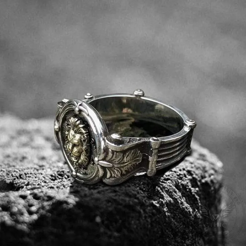 Baroque Lion Sterling Silver Seal Ring sold by GTHIC product image thumbnail 4