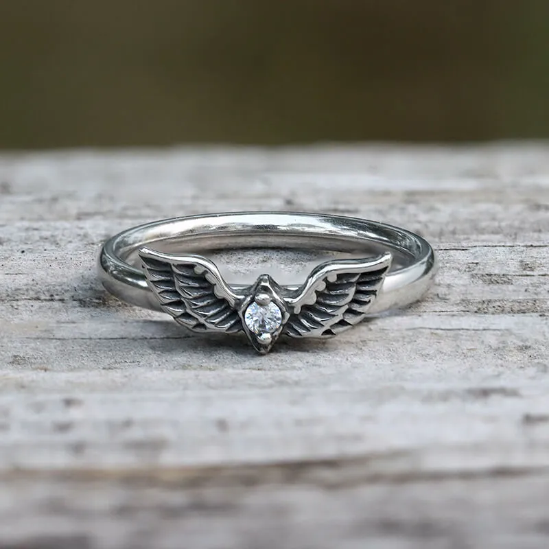 Winged Heart Stainless Steel Ring sold by GTHIC product image thumbnail 5