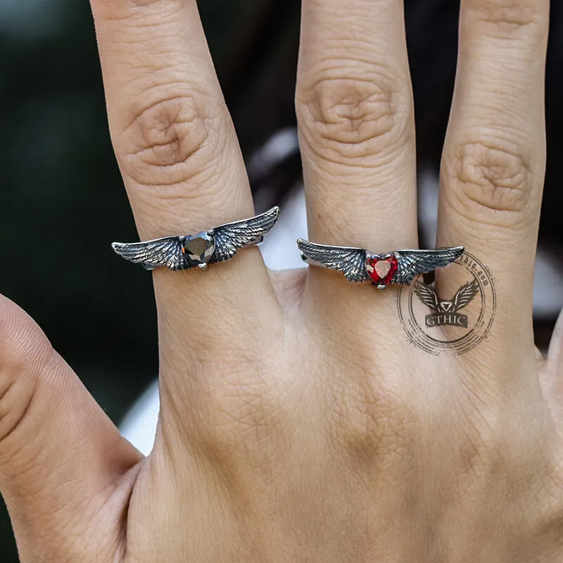 Winged Heart Stainless Steel Ring sold by GTHIC product image thumbnail 2