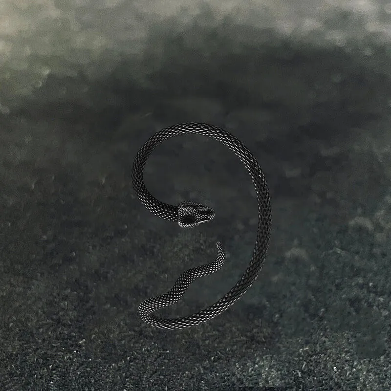 Black Crawling Snake Stainless Steel Ear Cuffs sold by GTHIC product image thumbnail 3